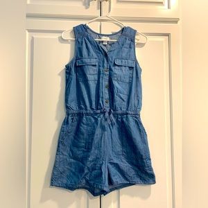 old navy denim chambray girls romper size large (14)